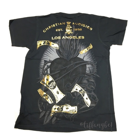 Christian Audigier Heart Breaker Rhinestone Tee - Picture 5 of 13